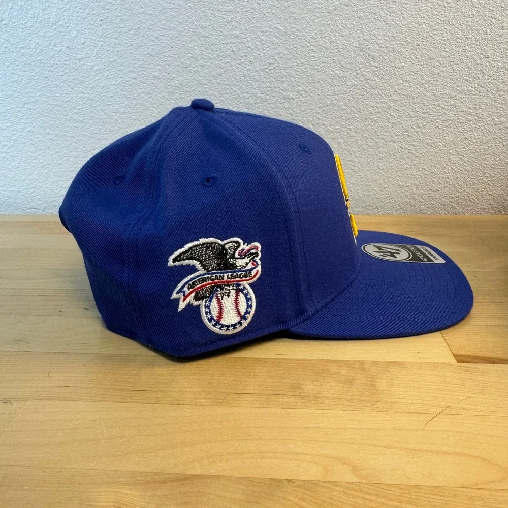 47 Brand Seattle Mariners Sure Shot Captain Snapback Hat Blue MLB B-SRS24WBP-RYB